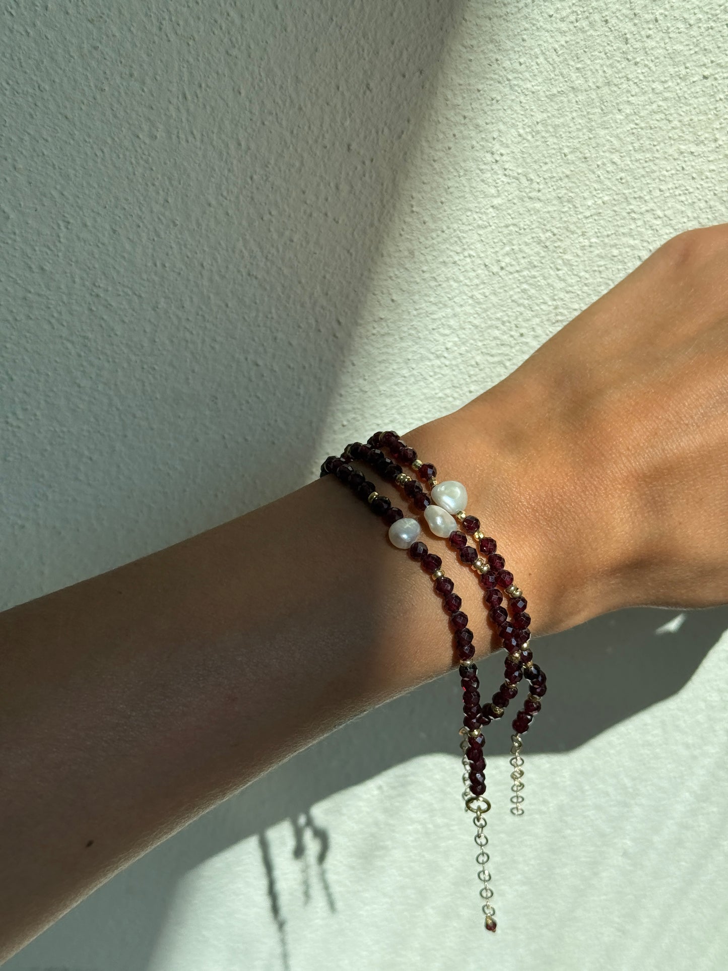 Bracciale Granato e Perla