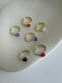 Anello cuore in argento 925 o placcato oro giallo