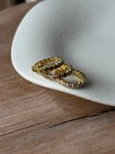 Anello Eternity elastico con zirconi in argento 925 o placcato oro giallo