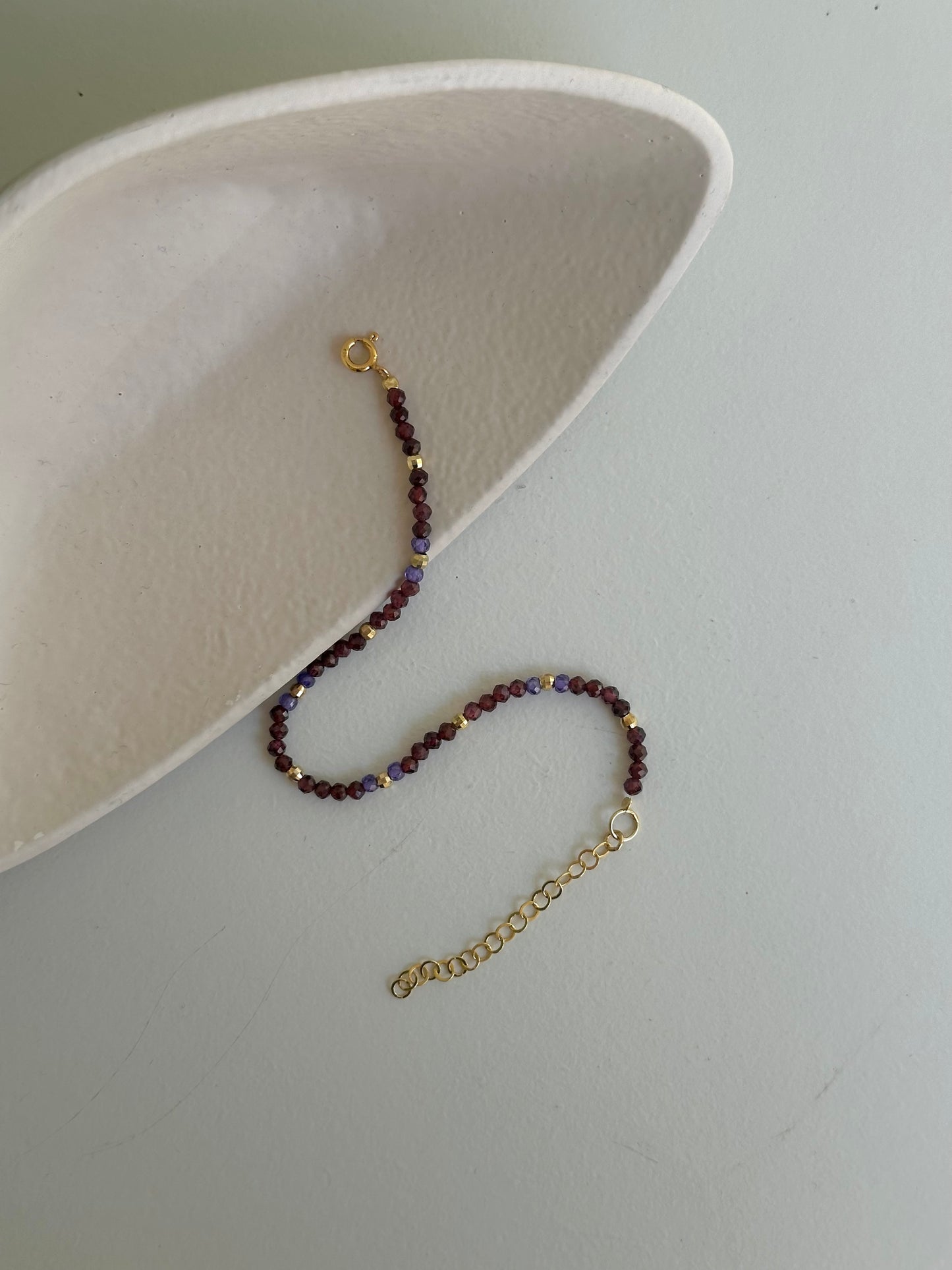 Bracciale granato e pepite