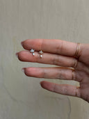 Piercing labret trifoglio con zircone pendente
