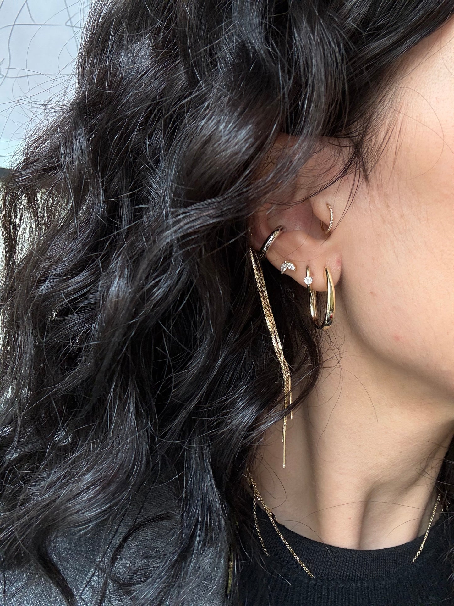 Earcuff bombato silver