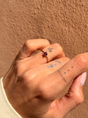 Anello Granato Naturale Oro 9k