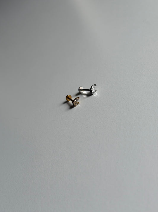 Piercing labret farfalla profilo