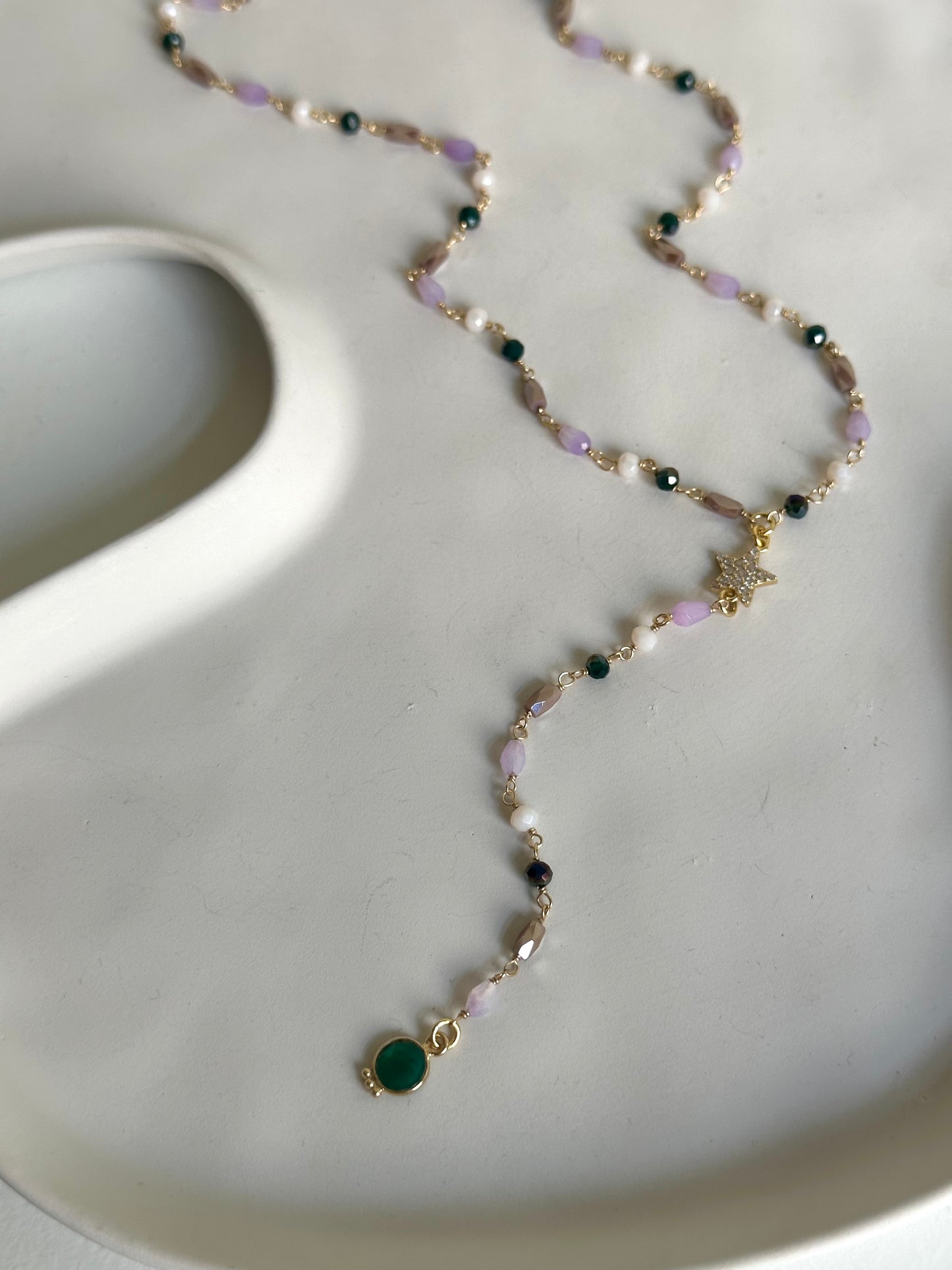 Collana a rosario con cristalli