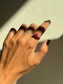 Anello Cuore Pavè Fucsia