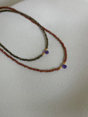 Girocollo pietre e goccia viola