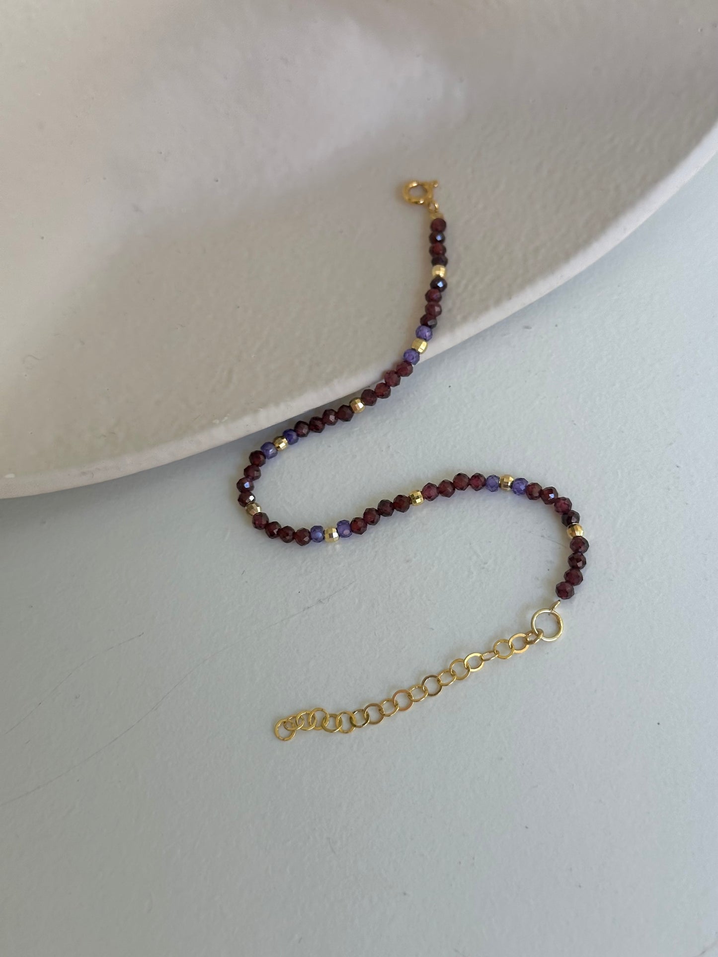 Bracciale granato e pepite