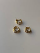 Anello Tripla Fascia con Zirconi Baguette